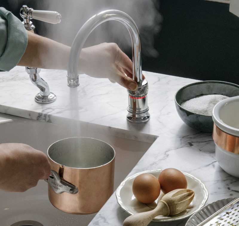 Nordic Single boiling water tap in polished chrome