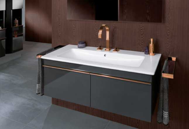 Villeroy and boch Bathroom Furniture draws grey and copper